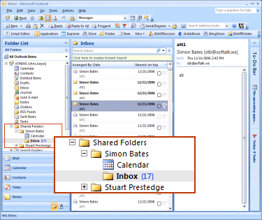 software per condivisione outlook in tempo reale: posta e contatti