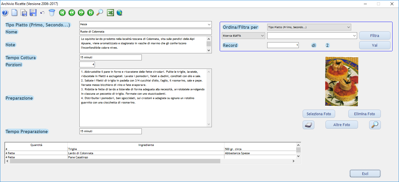 programma archiviazione ricette