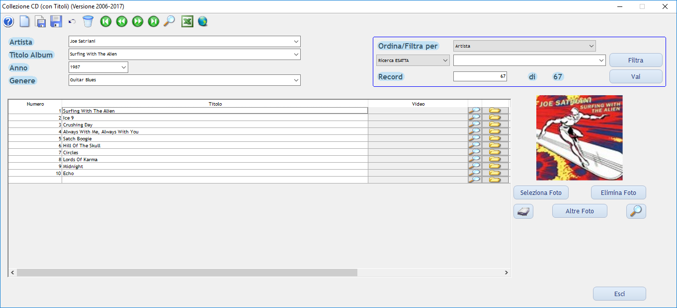 software catalogazione cd