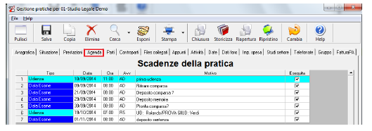 gestione agenda e scadenze studio legale