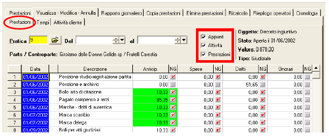 gestione prestazioni programma avvocati