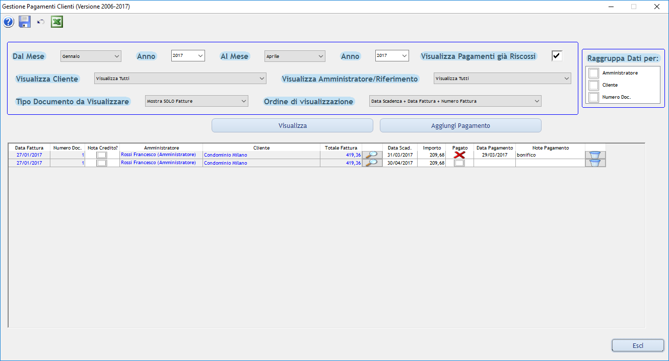 software gestione incassi pagamenti