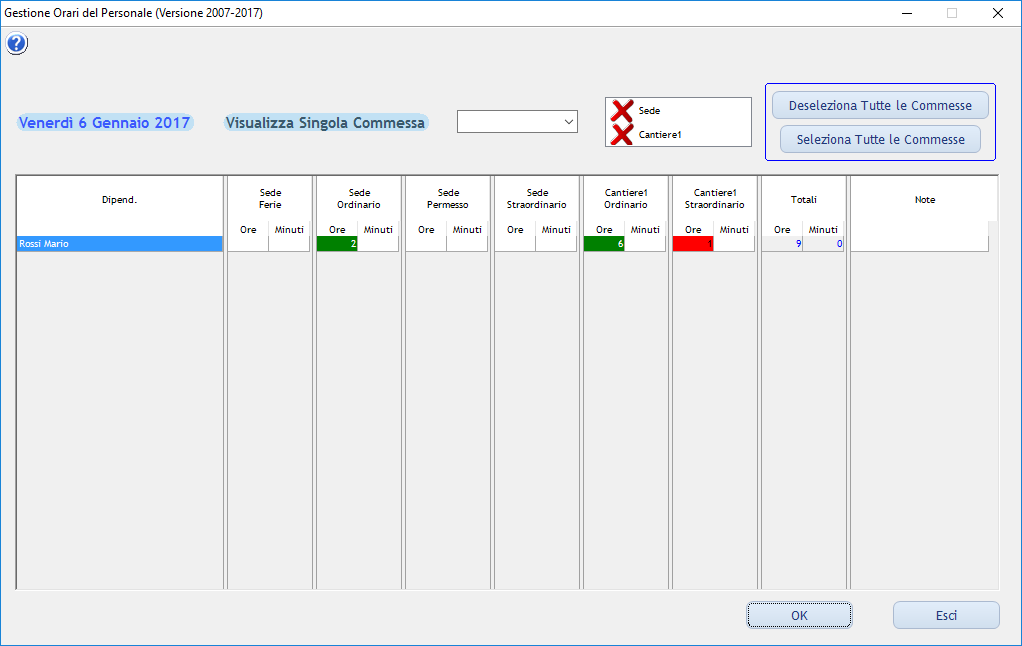 Software gestione commesse, turni personale, orari lavoro